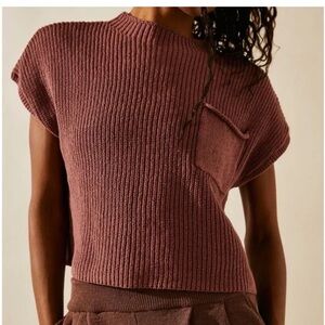 Free People Mauve Knit Jumpsuit